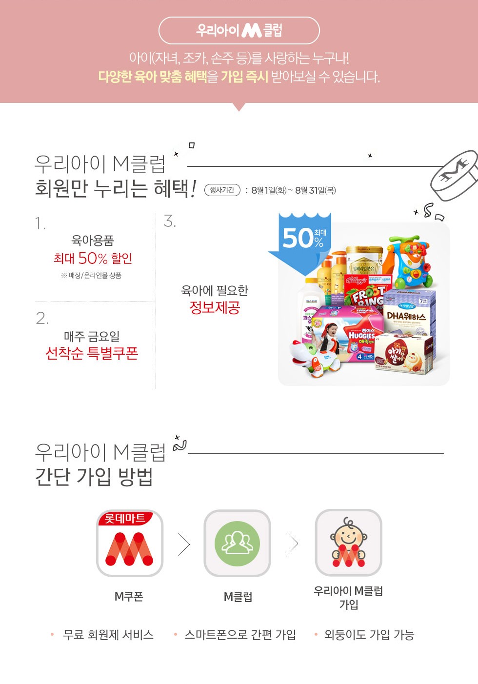 우리아이M클럽 혜택, 가입방법